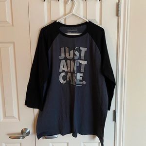 Hoonigan “Just Aint Care” baseball tee (3/4 sleeve), Size XXL